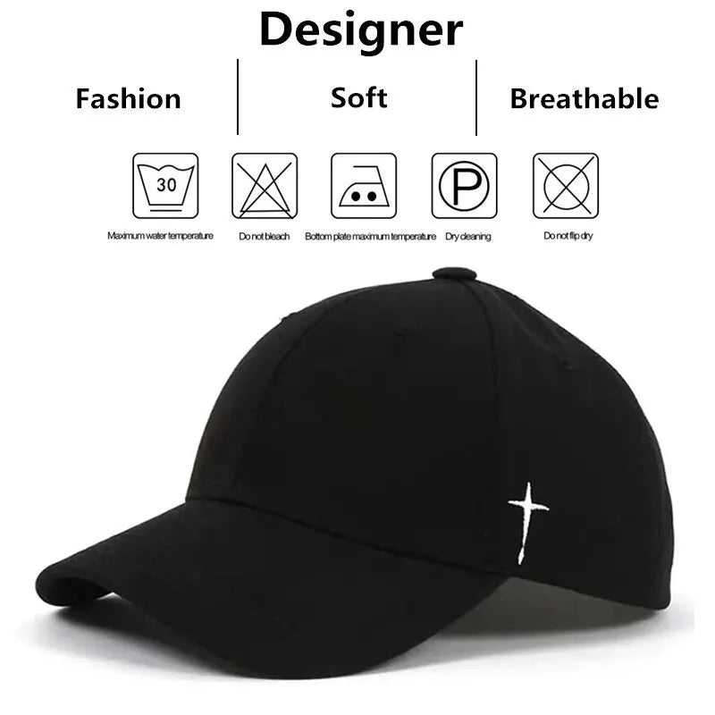 Unisex Simple Cross Water Drop Adjustable Casual Hat Sunscreen Hat - Authentifactor