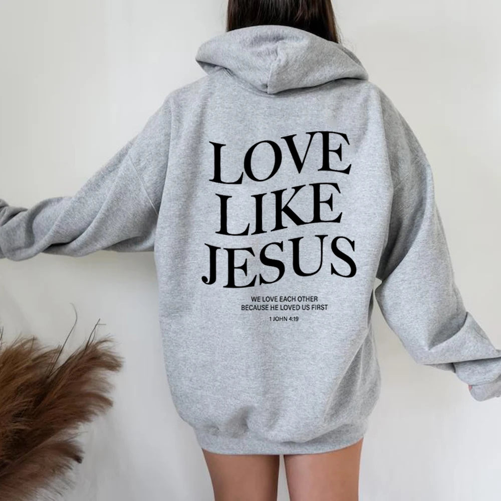 Love like Jesus Inspirational Christian Hoodie Faith Based Religious Hoodies Christian Apparel Bible Verse Jesus Sweatshirt Top - Authentifactor
