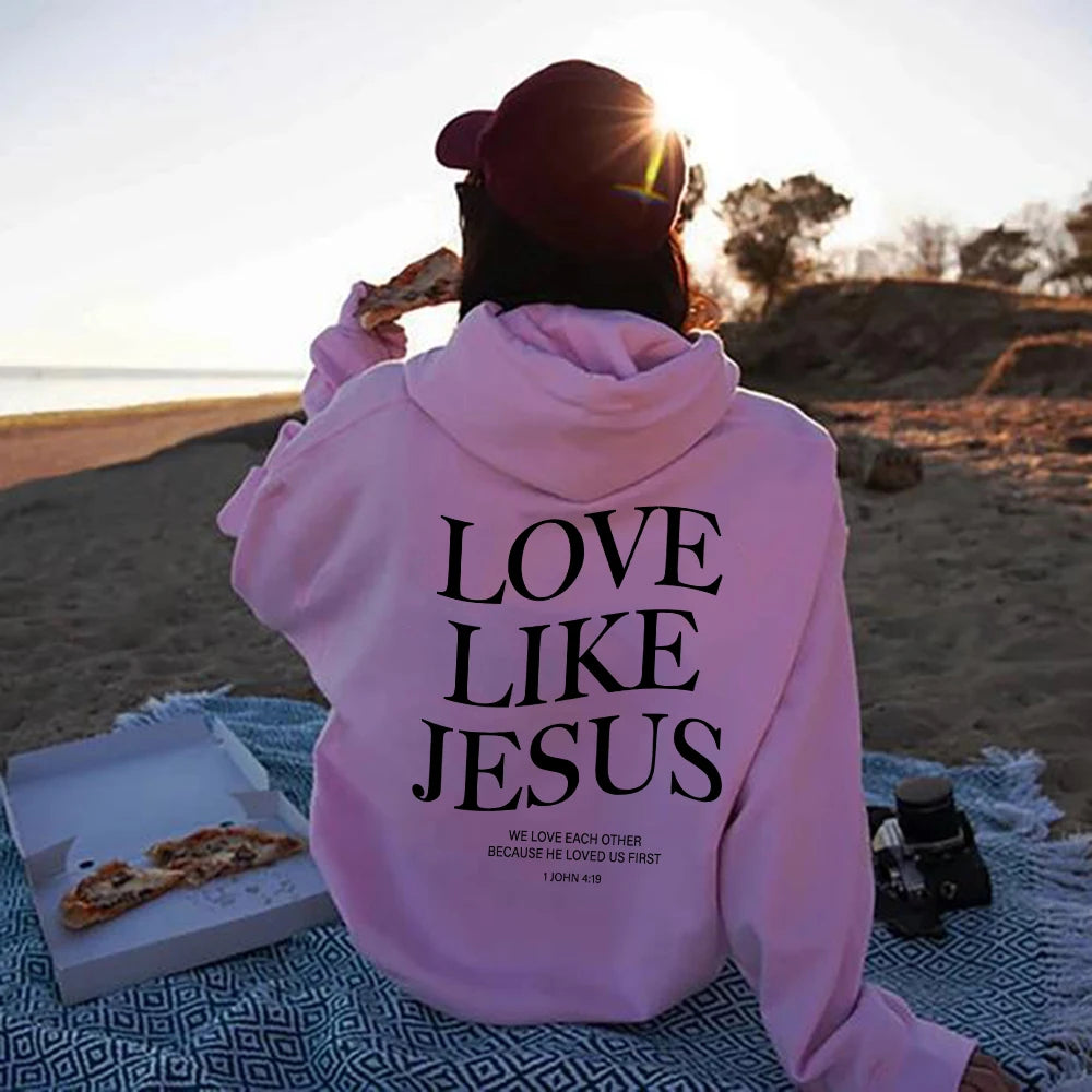 Love like Jesus Inspirational Christian Hoodie Faith Based Religious Hoodies Christian Apparel Bible Verse Jesus Sweatshirt Top - Authentifactor