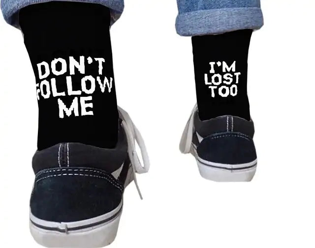 Hip Hop Humor Printed Crew Socks - Authentifactor