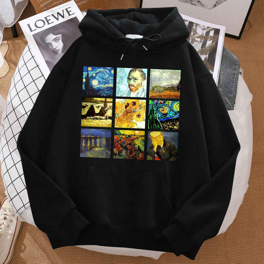 World Famous Painting Sanskrit Van Gogh Prints Men'S Hoodies Fashion Fit Hoodie Hip Hop Hoody Cartoons Sportswears Womens - Authentifactor