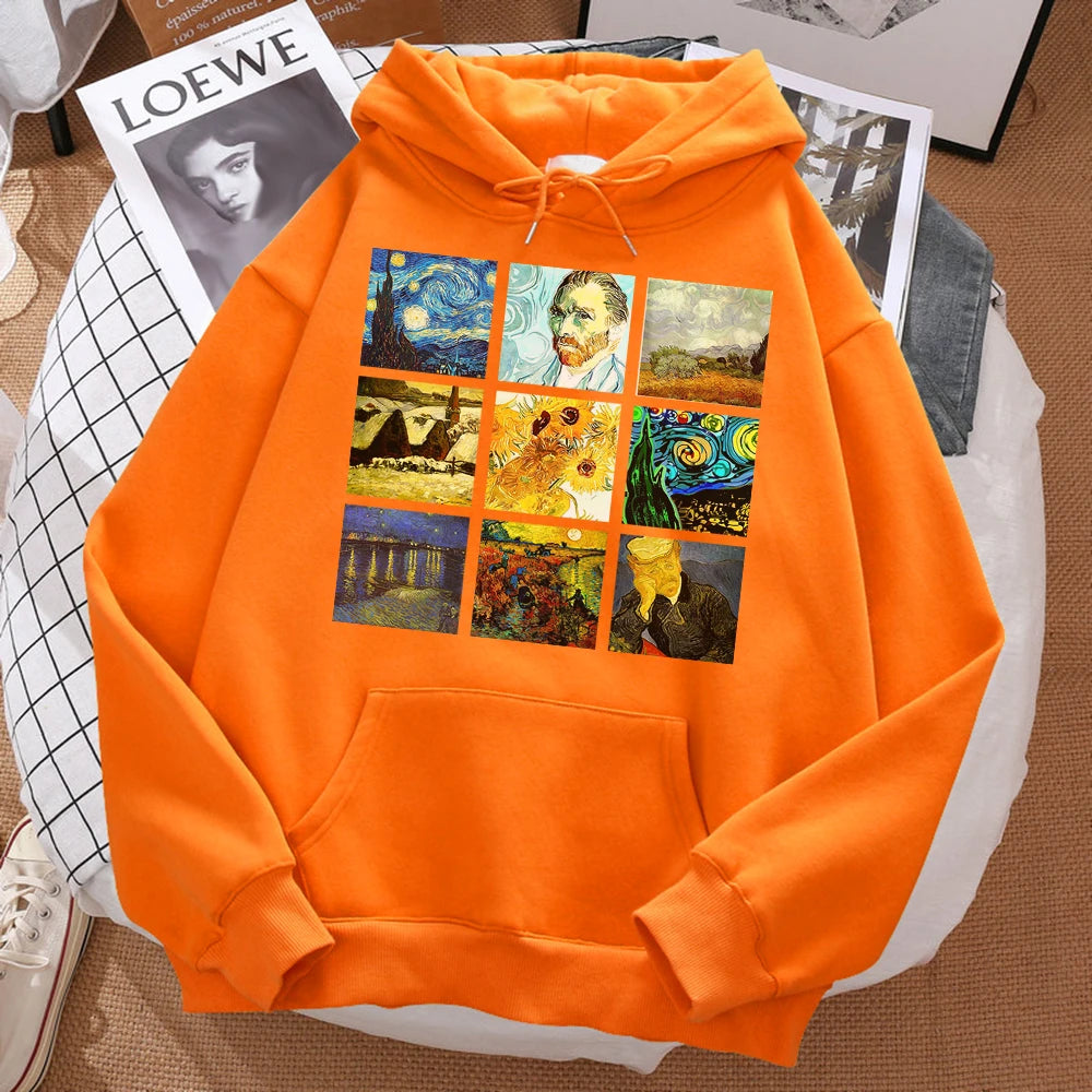 World Famous Painting Sanskrit Van Gogh Prints Men'S Hoodies Fashion Fit Hoodie Hip Hop Hoody Cartoons Sportswears Womens - Authentifactor