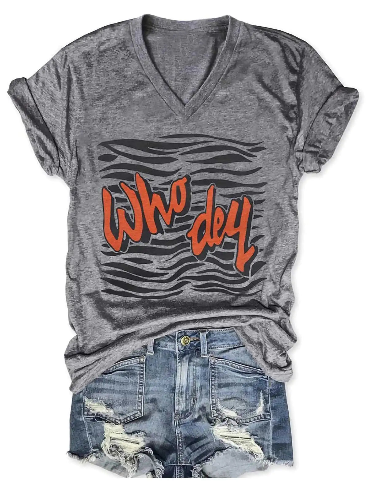 Women Who Dey Tiger V-Neck Shirt - Authentifactor