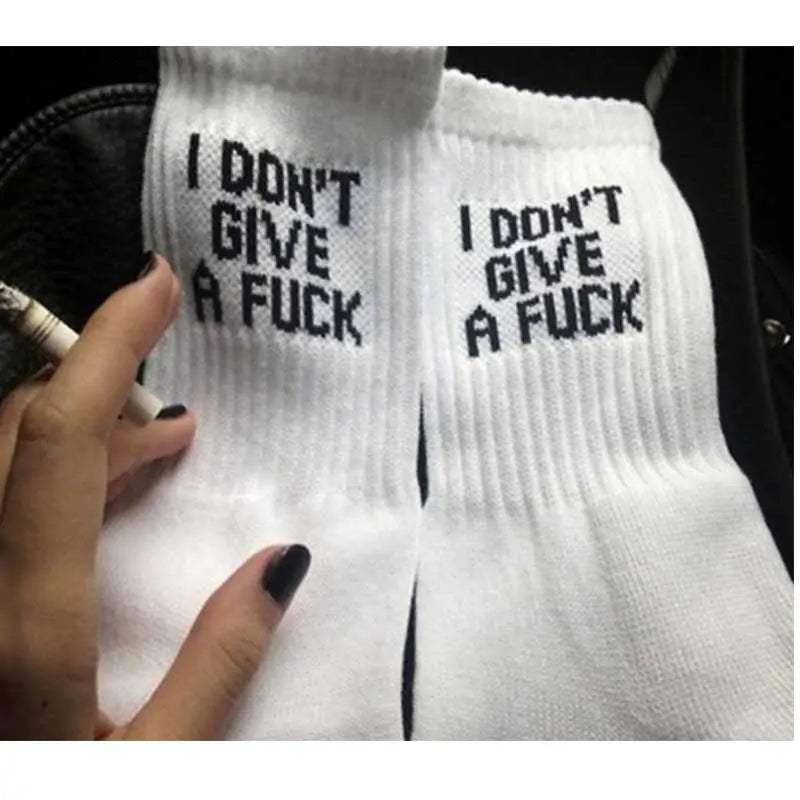 Hip Hop Humor Printed Crew Socks - Authentifactor