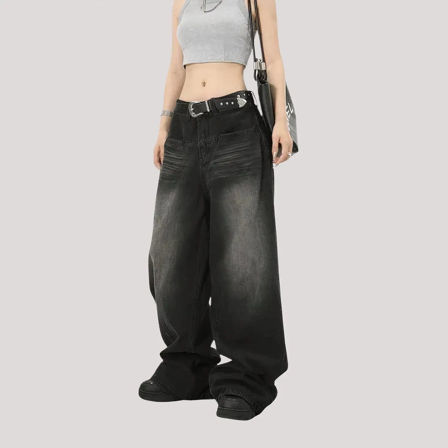 Black Baggy Washed Jeans - Authentifactor