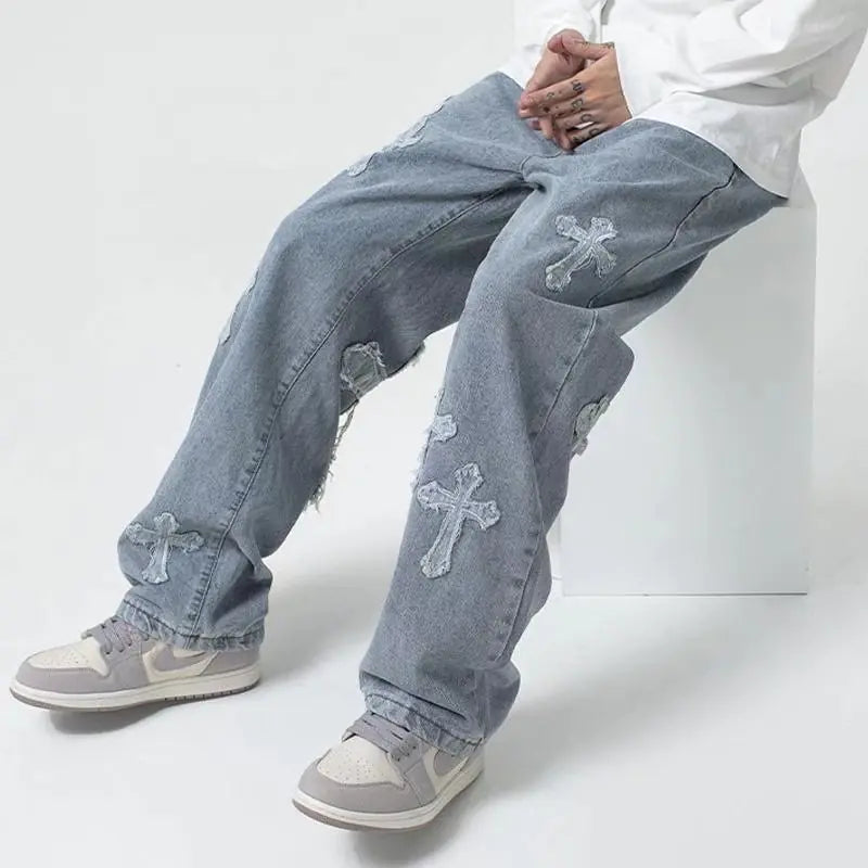 Men Streetwear Baggy Jeans - Authentifactor