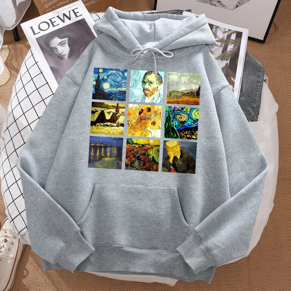 World Famous Painting Sanskrit Van Gogh Prints Men'S Hoodies Fashion Fit Hoodie Hip Hop Hoody Cartoons Sportswears Womens - Authentifactor