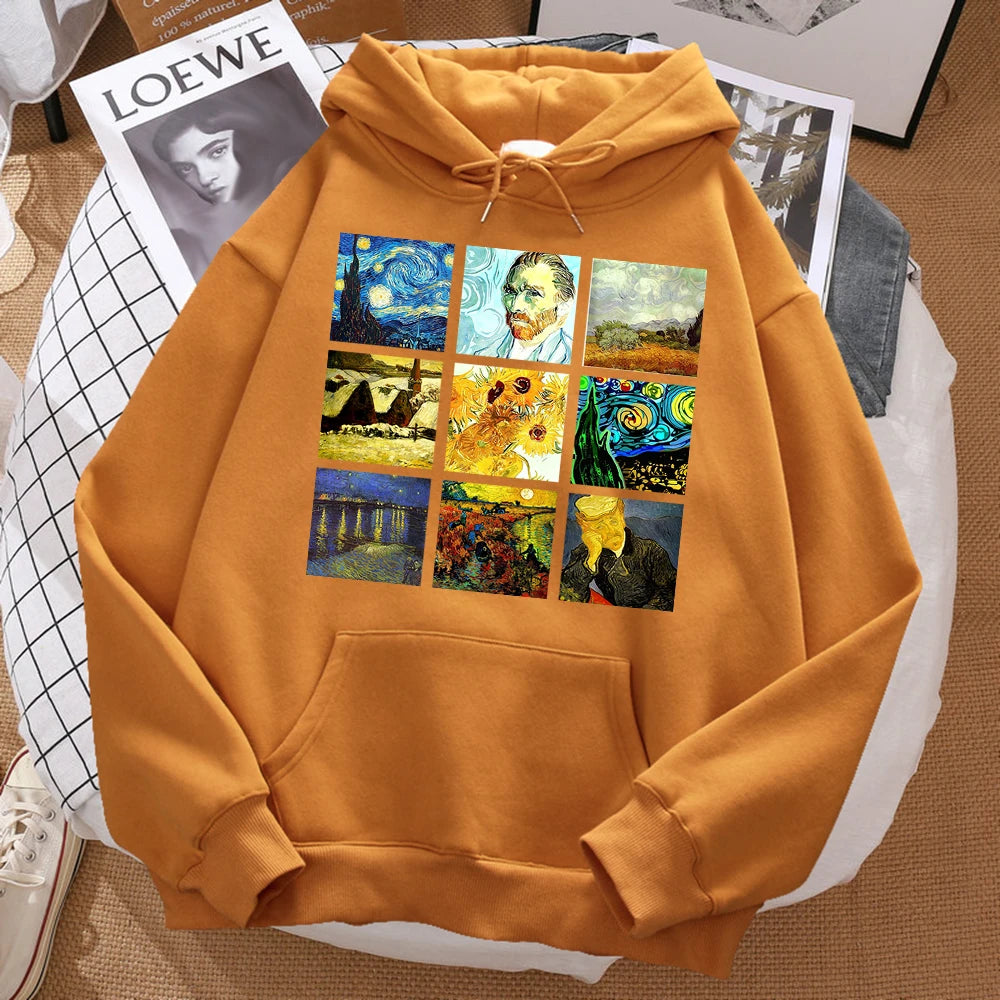 World Famous Painting Sanskrit Van Gogh Prints Men'S Hoodies Fashion Fit Hoodie Hip Hop Hoody Cartoons Sportswears Womens - Authentifactor
