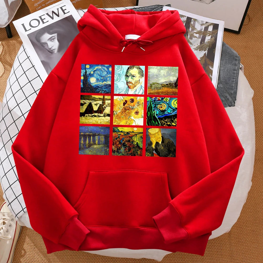 World Famous Painting Sanskrit Van Gogh Prints Men'S Hoodies Fashion Fit Hoodie Hip Hop Hoody Cartoons Sportswears Womens - Authentifactor