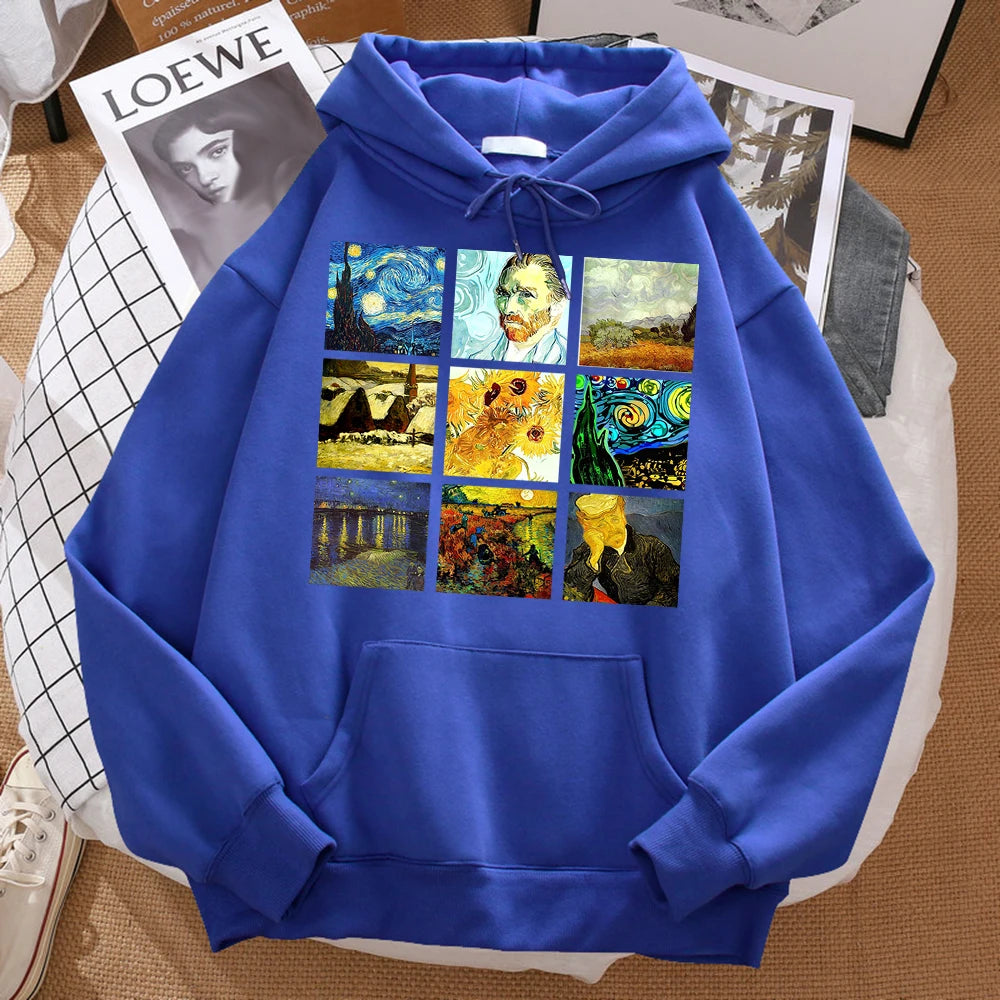 World Famous Painting Sanskrit Van Gogh Prints Men'S Hoodies Fashion Fit Hoodie Hip Hop Hoody Cartoons Sportswears Womens - Authentifactor