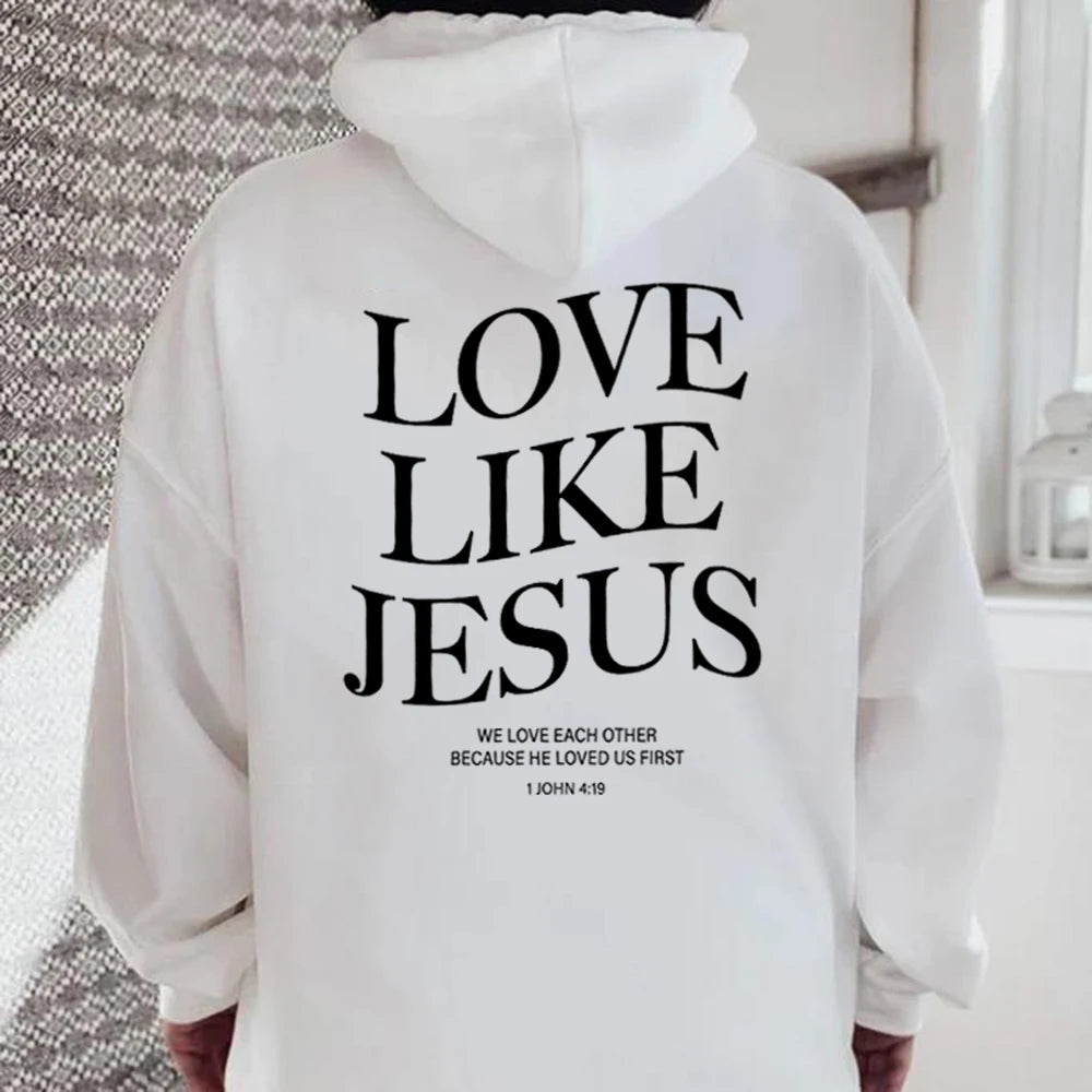 Love like Jesus Inspirational Christian Hoodie Faith Based Religious Hoodies Christian Apparel Bible Verse Jesus Sweatshirt Top - Authentifactor