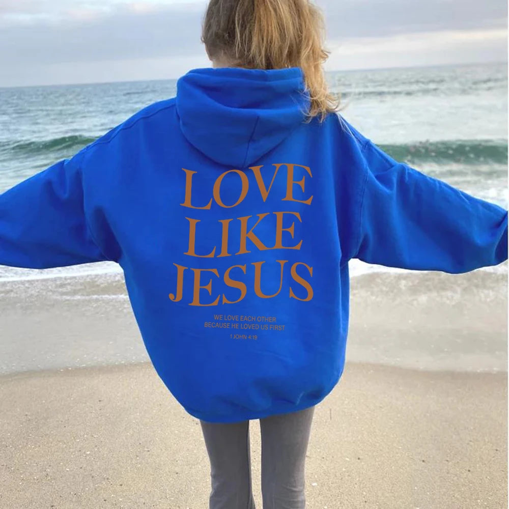 Love like Jesus Inspirational Christian Hoodie Faith Based Religious Hoodies Christian Apparel Bible Verse Jesus Sweatshirt Top - Authentifactor