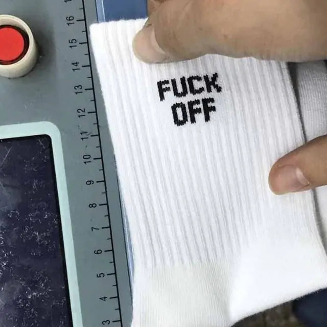 Hip Hop Humor Printed Crew Socks - Authentifactor