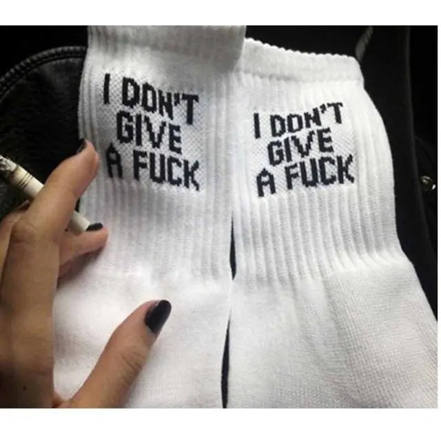 Hip Hop Humor Printed Crew Socks - Authentifactor