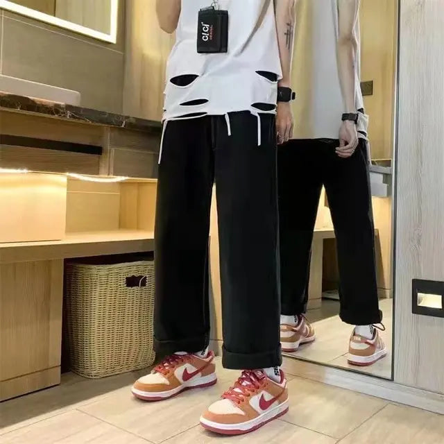 Black Star-Printed Hip Hop Jeans - Authentifactor