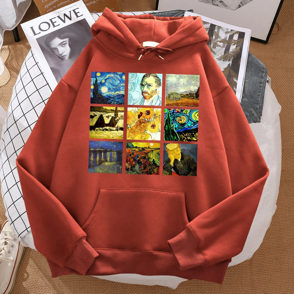 World Famous Painting Sanskrit Van Gogh Prints Men'S Hoodies Fashion Fit Hoodie Hip Hop Hoody Cartoons Sportswears Womens