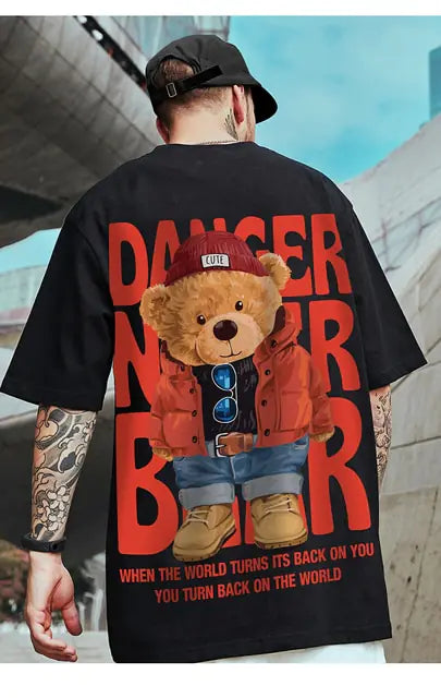 Summer Fashion Bear Print Men's Loose T-Shirt - Authentifactor