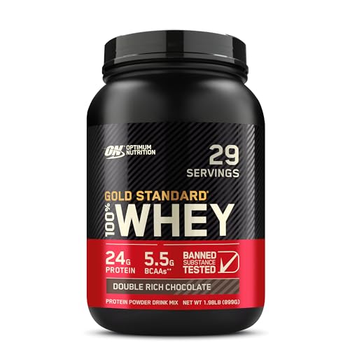 Revitalise with Optimum Nutrition Gold Standard 100% Whey Protein Powder, Double Rich Chocolate, 2 Pound (Packaging May Vary)