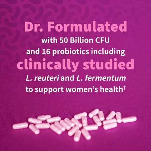 Garden of Life Once Daily Dr. Formulated Probiotics for Women 50 Billion CFU 16 Probiotic Strains with Organic Prebiotics for Digestive, Vaginal & Immune Health, Dairy Free, Shelf Stable 30 Capsules