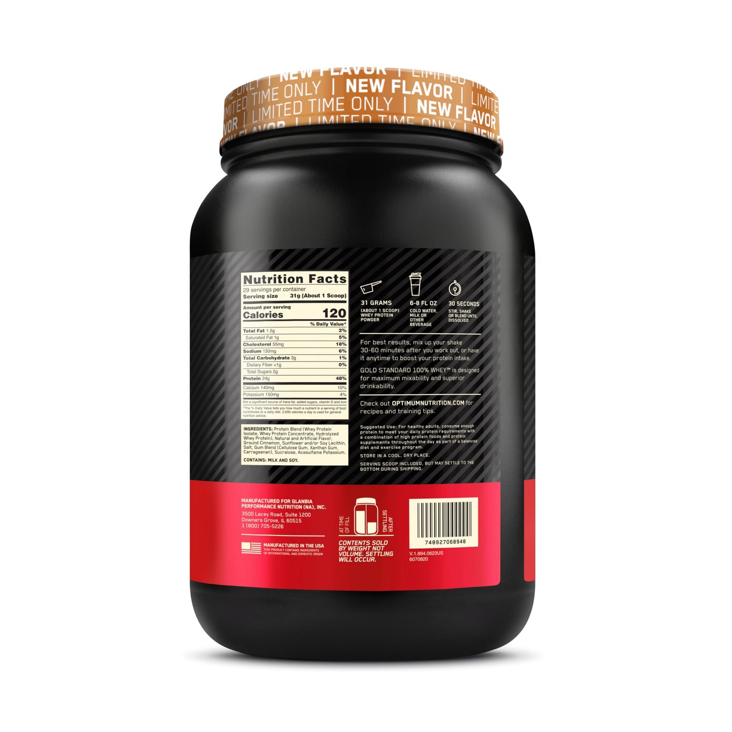 Revitalise with Optimum Nutrition Gold Standard 100% Whey Protein Powder, Double Rich Chocolate, 2 Pound (Packaging May Vary)