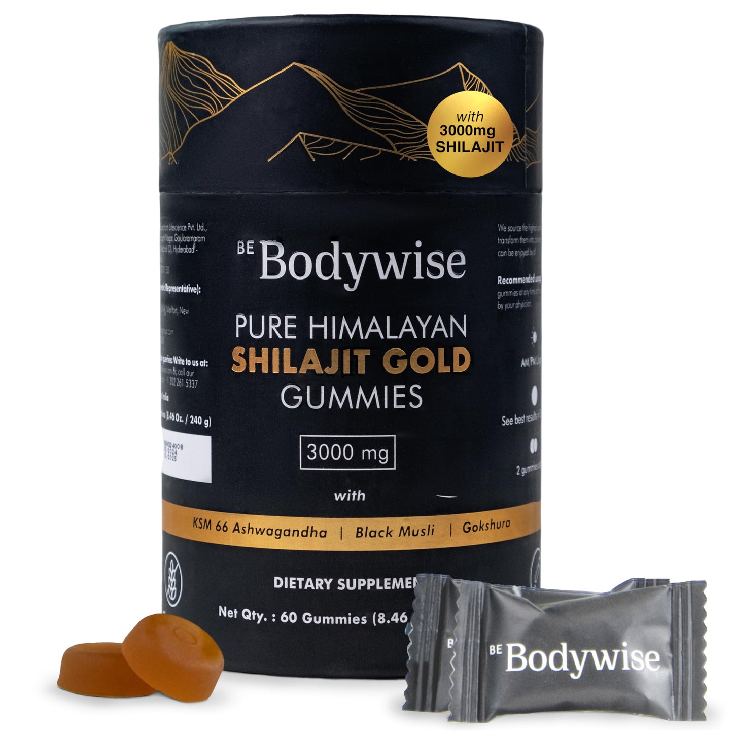 Pure Himalayan Shilajit Gummies with Ashwagandha, and 85+ Trace Minerals.