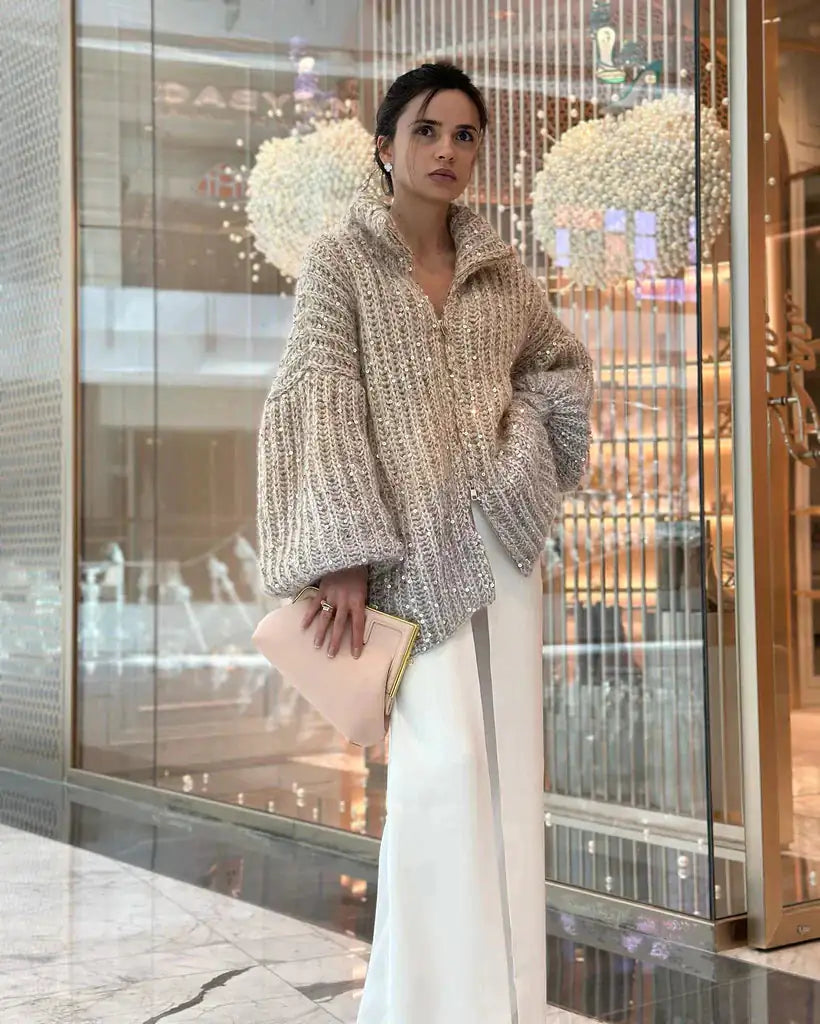 Elegant Sequin Sweater Women