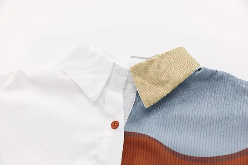 Corduroy Print Long Sleeve Shirt