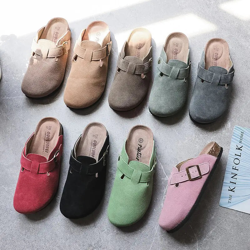 Women Closed Toe Cork Slippers