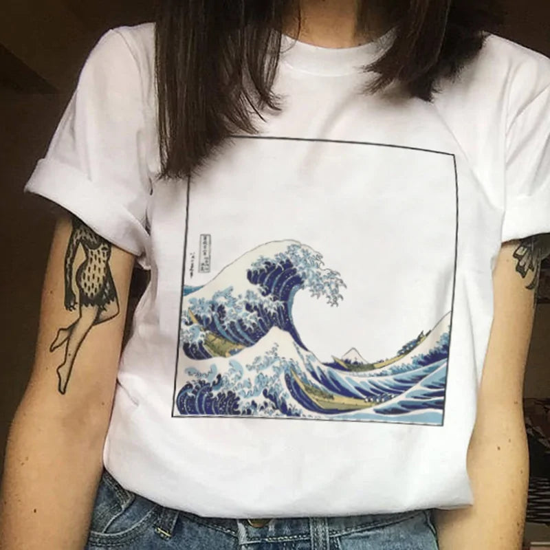 High Tide Waves Print T-Shirt