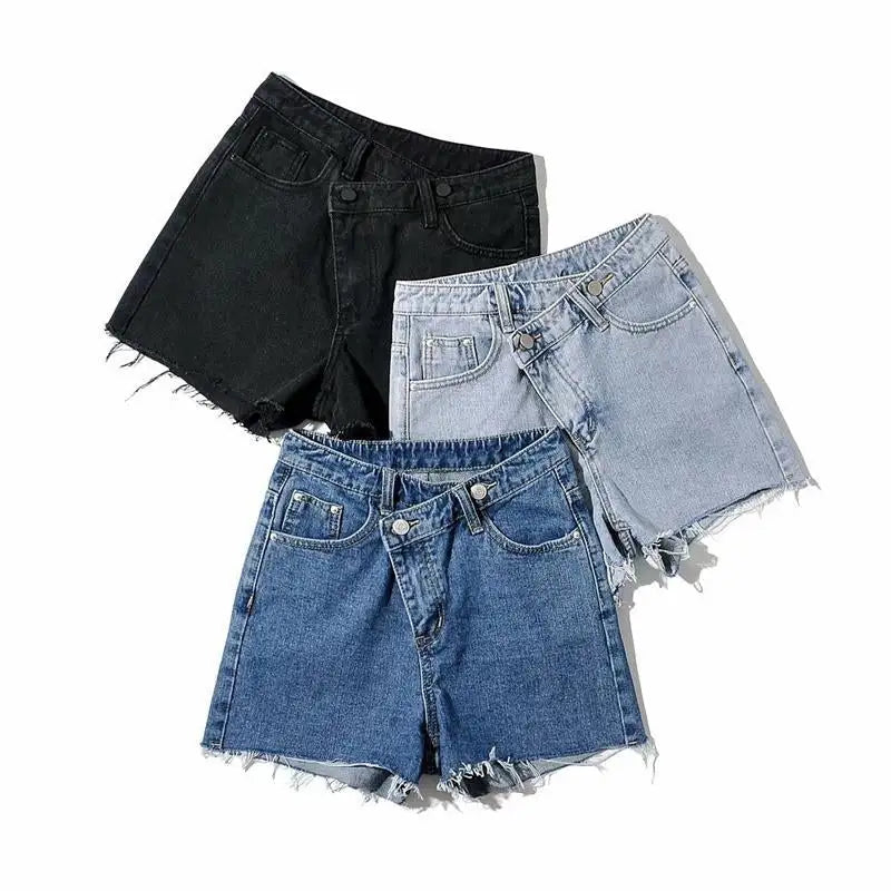 Vintage Tassel Blue Shorts Women