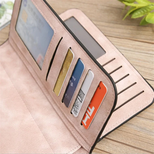 Wallet Brand Coin Purse Scrub Leather Women Wallet Clutch Carteira Feminina