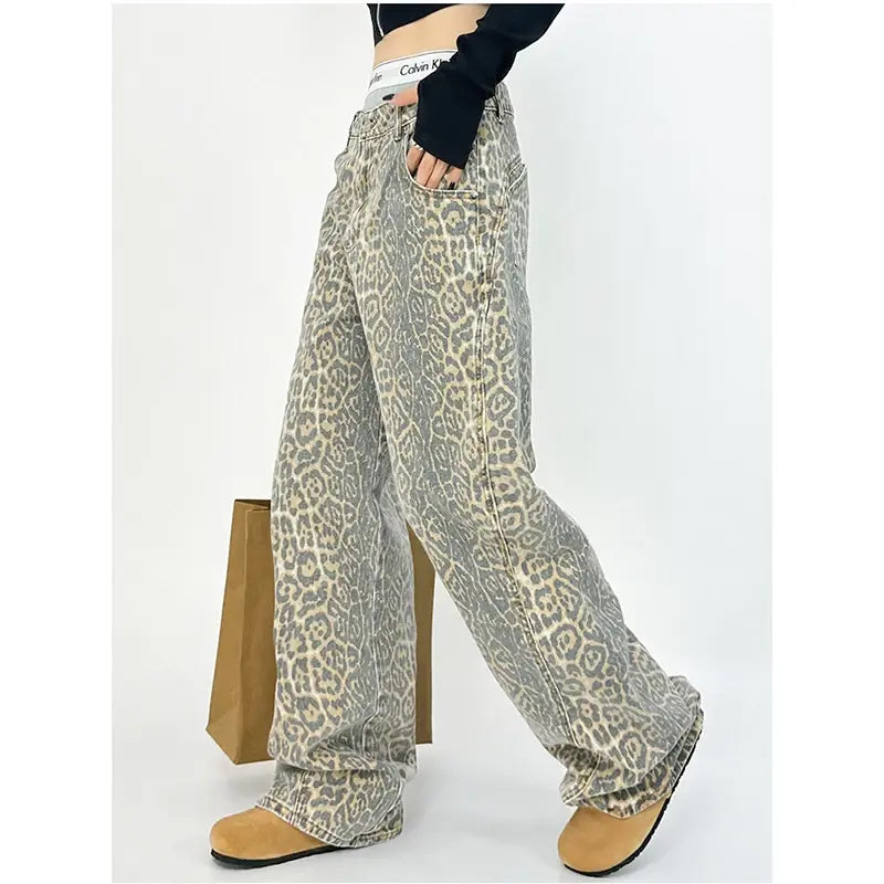 Leopard Print Wide Leg Pants For Women - Authentifactor