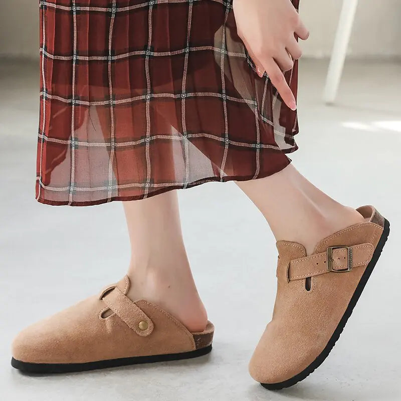 Women Closed Toe Cork Slippers