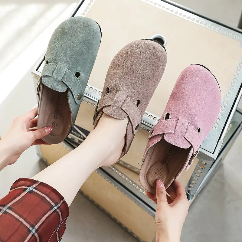 Women Closed Toe Cork Slippers