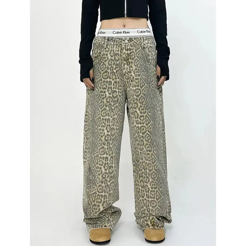 Leopard Print Wide Leg Pants For Women - Authentifactor