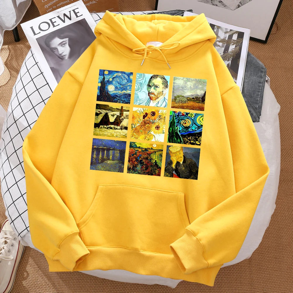 World Famous Painting Sanskrit Van Gogh Prints Men'S Hoodies Fashion Fit Hoodie Hip Hop Hoody Cartoons Sportswears Womens