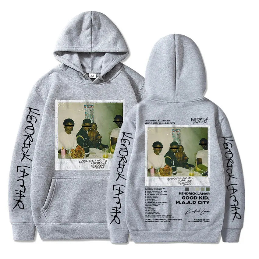 "Unisex Kendrick Lamar Oversized Hip Hop Hoodie - Trendy Casual Sweatshirt for Men & Women"