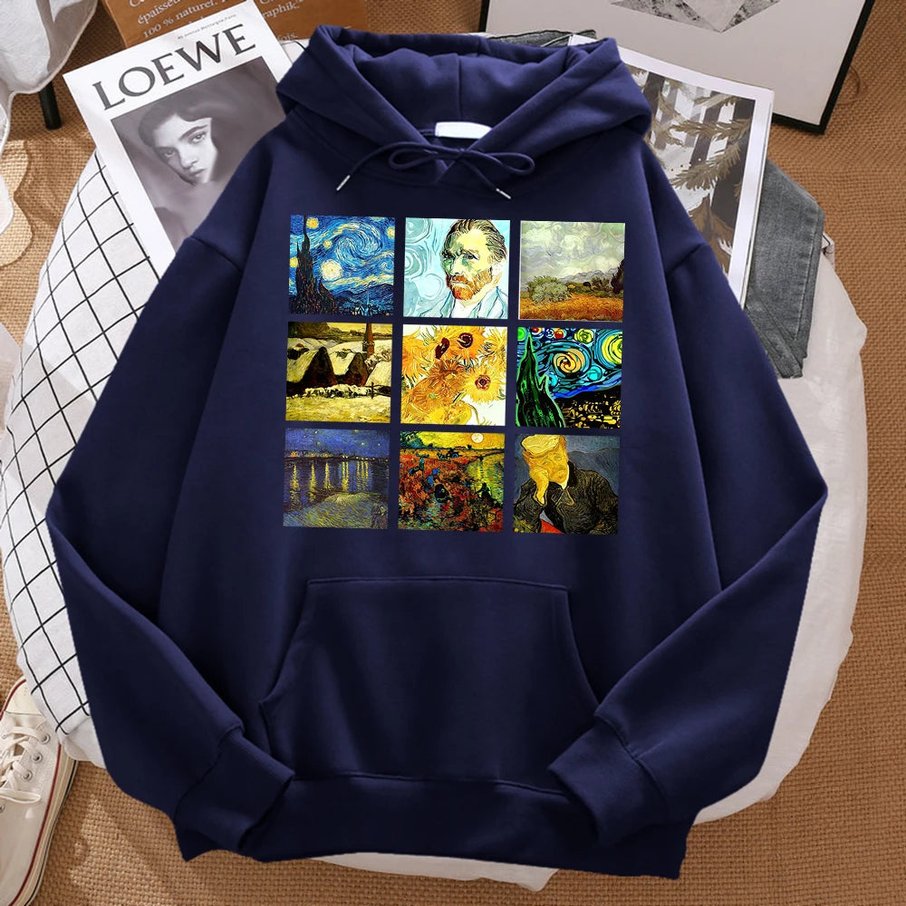 World Famous Painting Sanskrit Van Gogh Prints Men'S Hoodies Fashion Fit Hoodie Hip Hop Hoody Cartoons Sportswears Womens