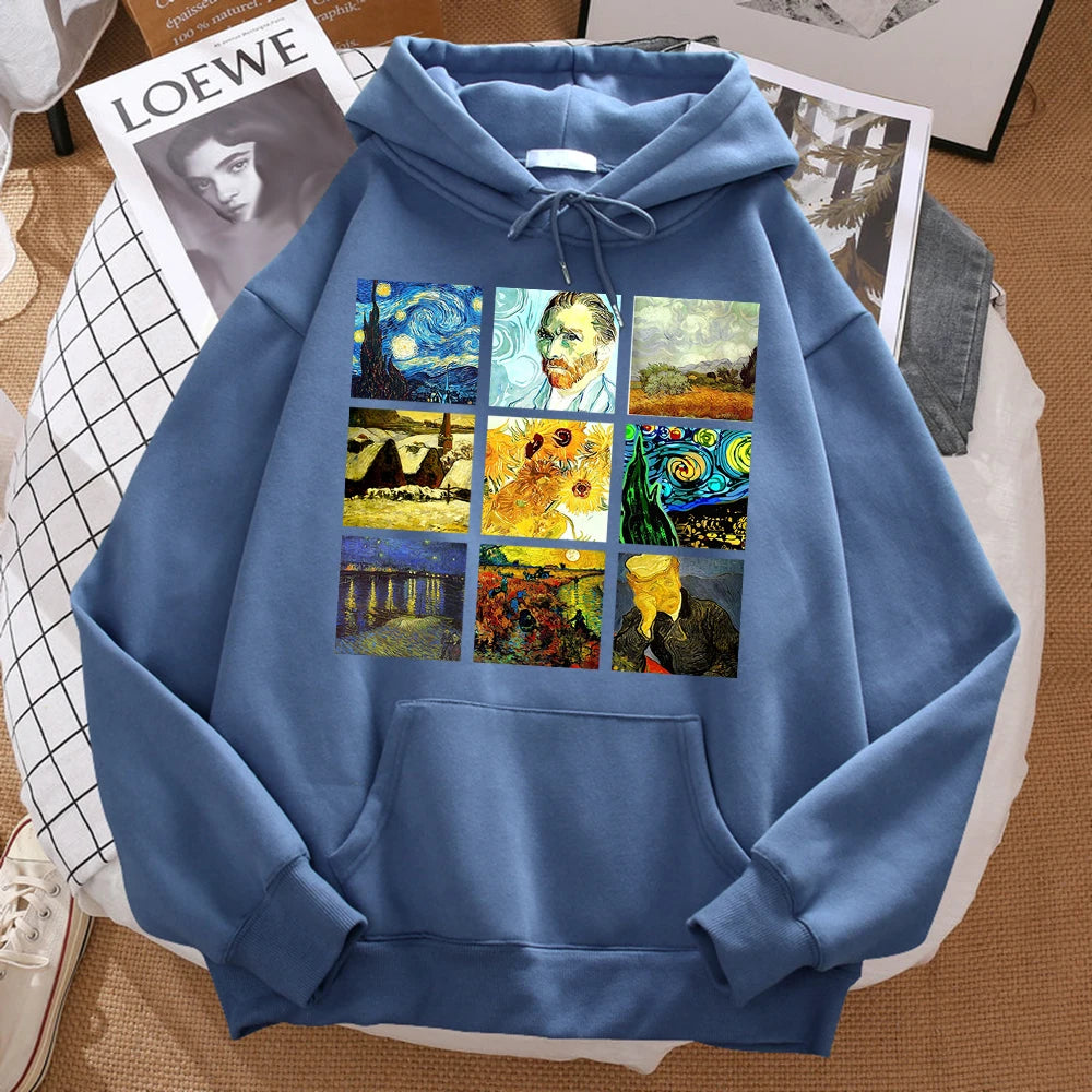 World Famous Painting Sanskrit Van Gogh Prints Men'S Hoodies Fashion Fit Hoodie Hip Hop Hoody Cartoons Sportswears Womens