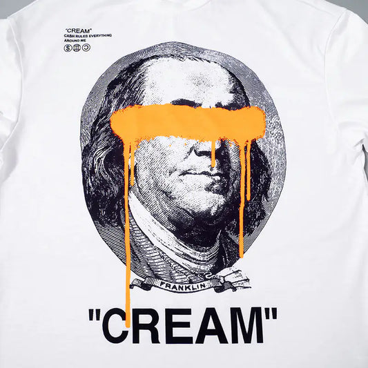 Cream Benjamin Franklin Graphic Oversized T-Shirt