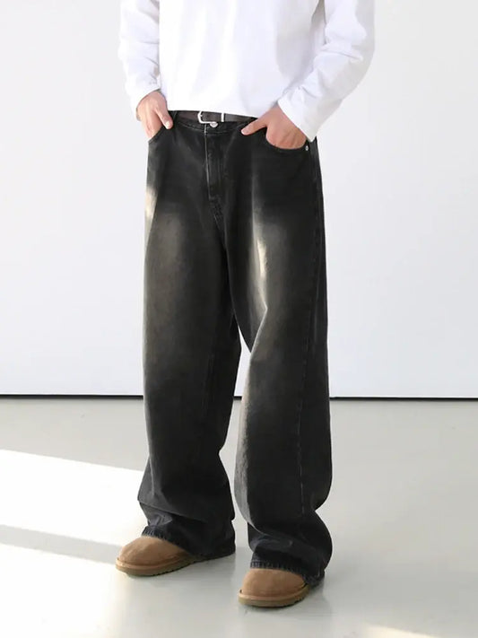 Washed Wide Legs Jeans Korean Style